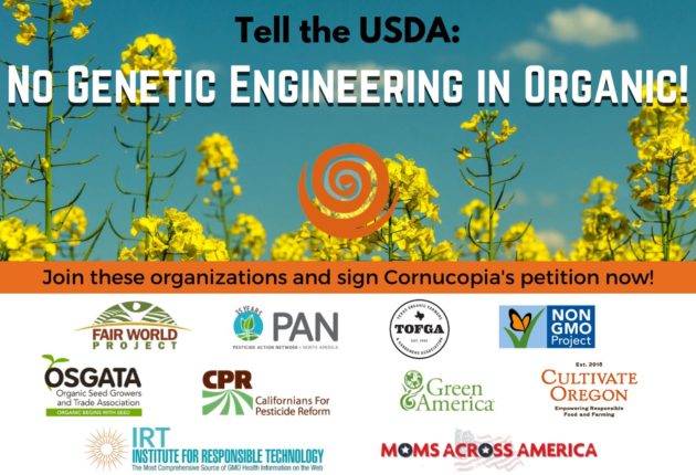 No GMOs in Organic! Sign on.