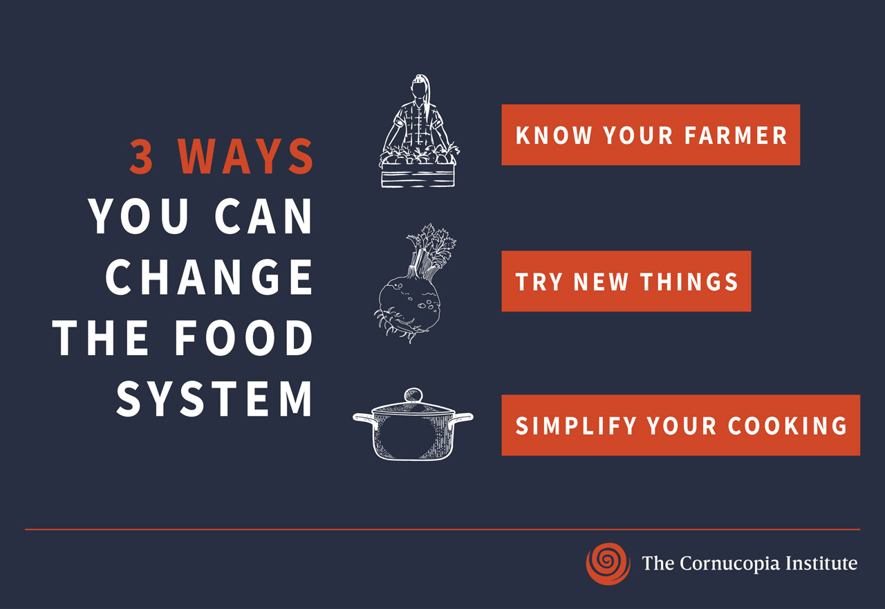 chart explaining how to change the food system