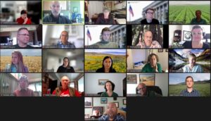Zoom meeting screenshot showing in a tile format the NOSB members and NOP staff present at the 2022 NOSB meeting.