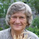 A picture of Joan Gussow in her garden