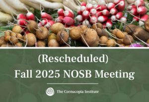 Banner image that reads (Rescheduled) Fall 2025 NOSB Meeting