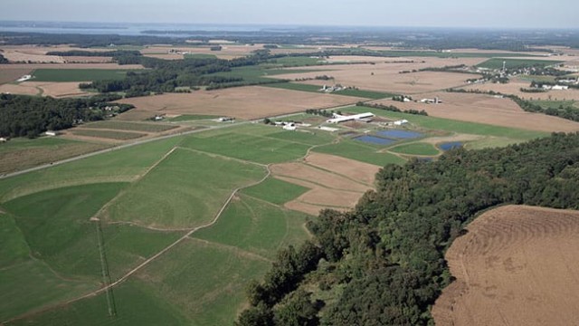 This overview shows the available pasture/forage ground surrounding this milking facility; there are zero cows out. Horizon Dairy (WhiteWave) – Kennedyville, MD